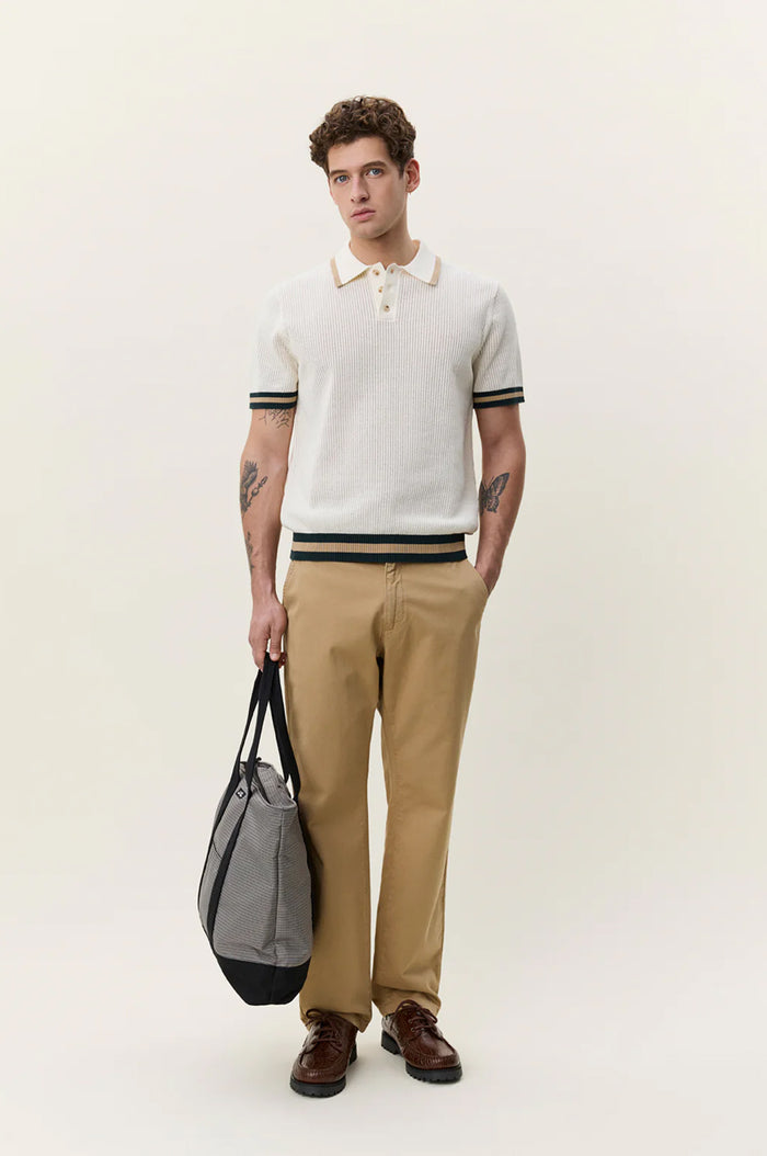 Lace Knitted Polo Eggnog White