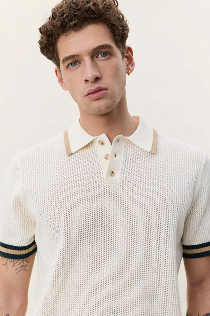 Lace Knitted Polo Eggnog White