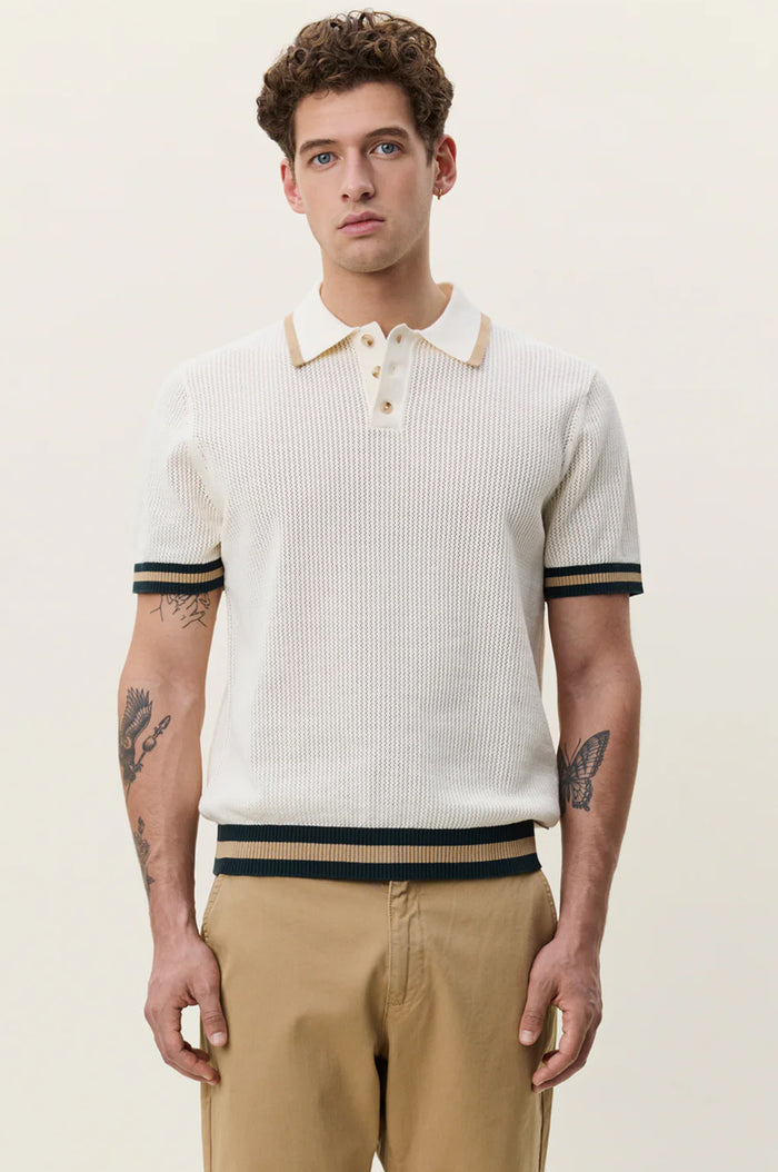 Lace Knitted Polo Eggnog White