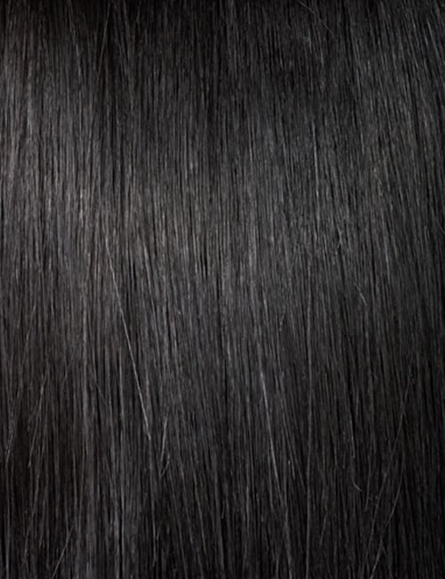 OUTRE 30 inch lace front wig in natural black straight hair close up smooth silky texture