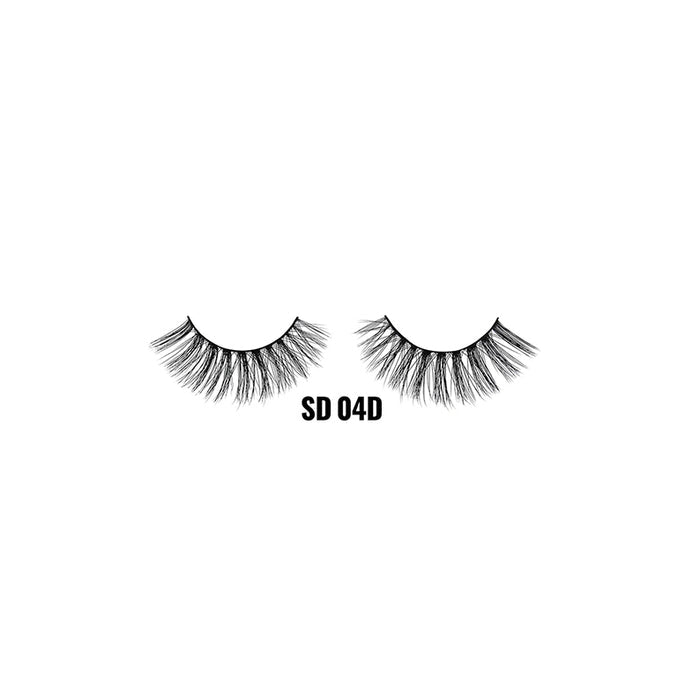 LAFLARE SD 04D 3D faux mink lashes pair dramatic wispy black false eyelashes on white background