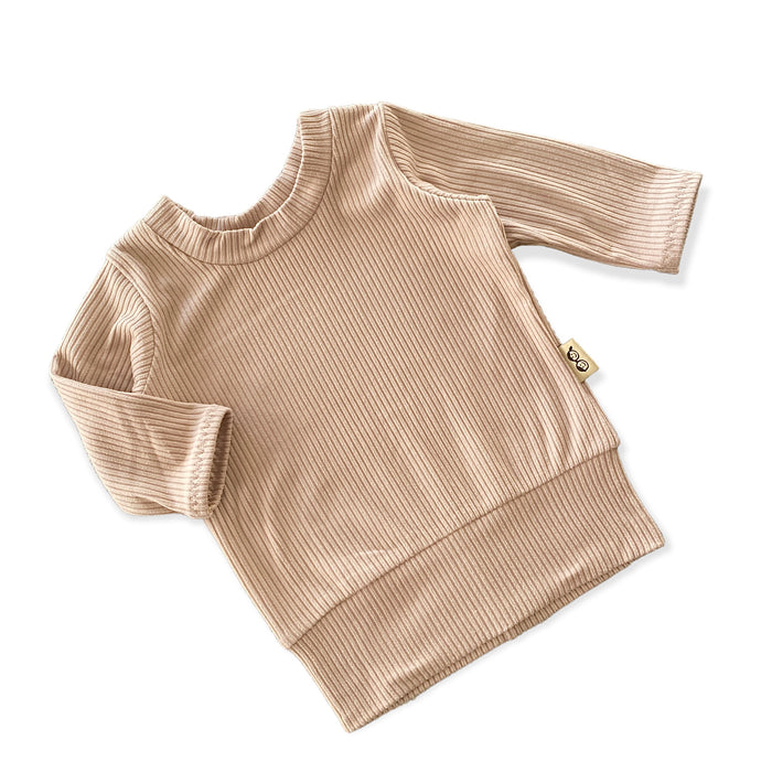 Latte Ribbed Lounge Top