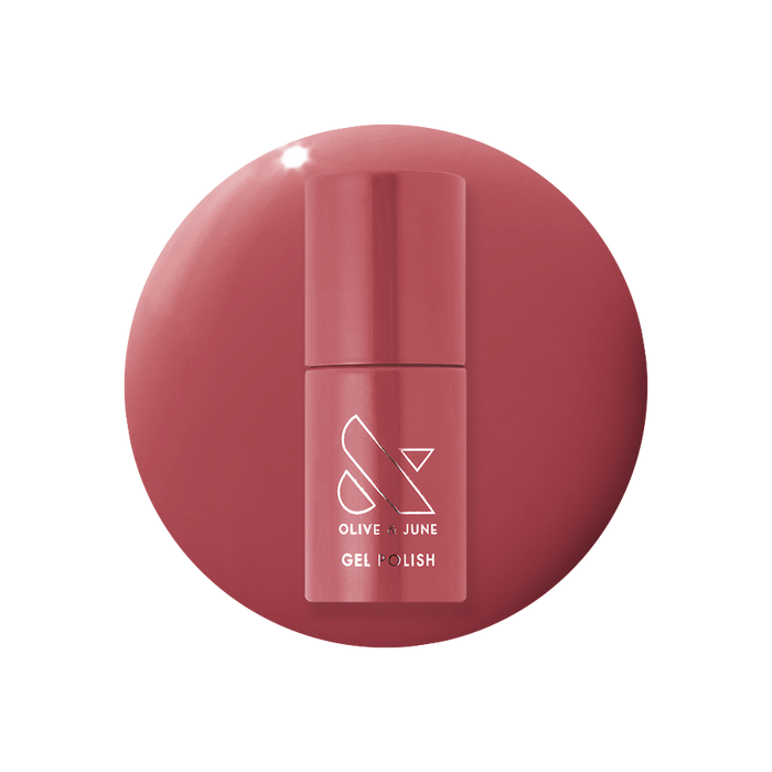 LD - Gel bottle shown in a mauve rose shade for a long-lasting, at-home gel manicure by Olive and June