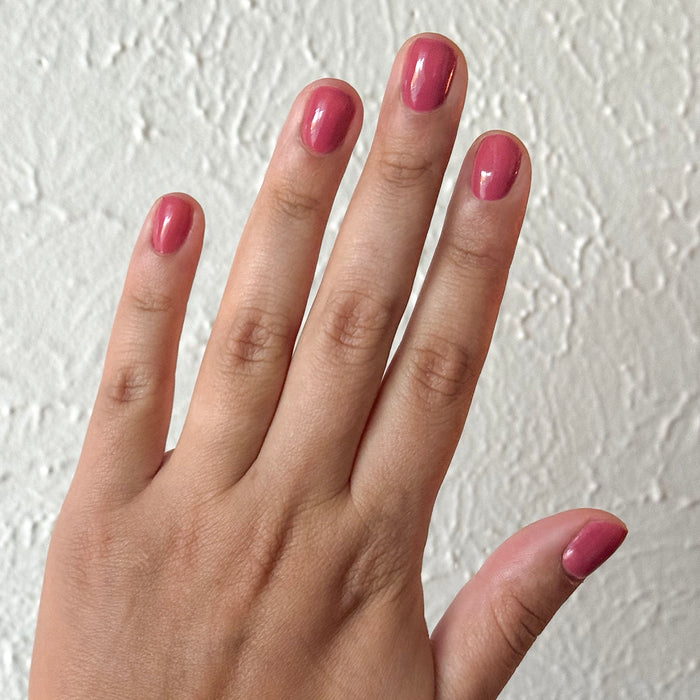 LD - Gel shown on natural nails in a muted rosy pink for a smooth, long-lasting gel manicure by Olive and June