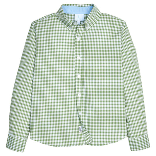 LE Watercress Gingham Button Down Shirt