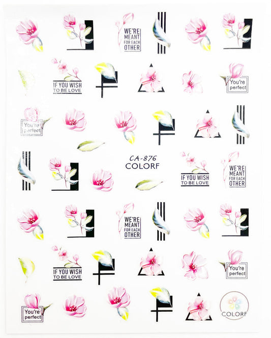 Letters, Lines and Florals Self Adhesive Decals | Lula Beauty