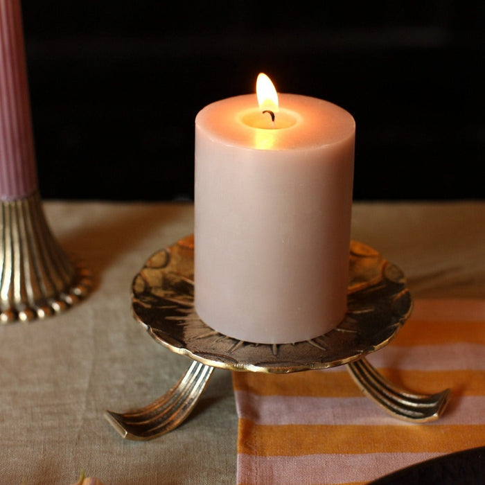 Leya Pillar Candle Holder - Recycled Brass