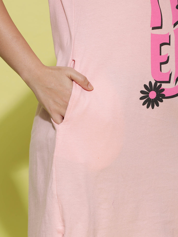 Plus Long T-shirt  Buy Soothing Light Pink Casual Long T-Shirt for Women Online- 9shines label