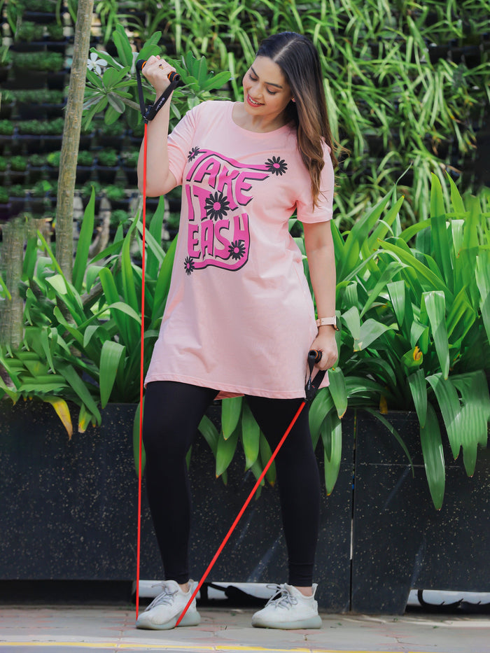 Plus Long T-shirt  Buy Soothing Light Pink Casual Long T-Shirt for Women Online- 9shines label