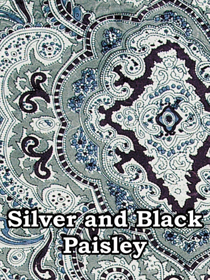 Silver and Black Paisley Jacquard