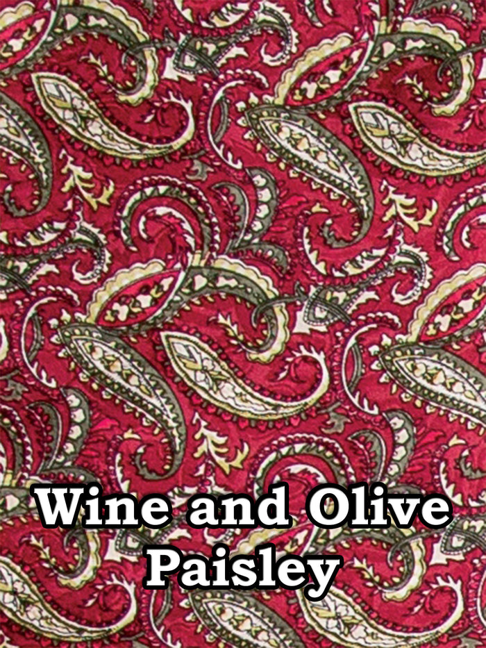 Wine and Olive Paisley Jacquard