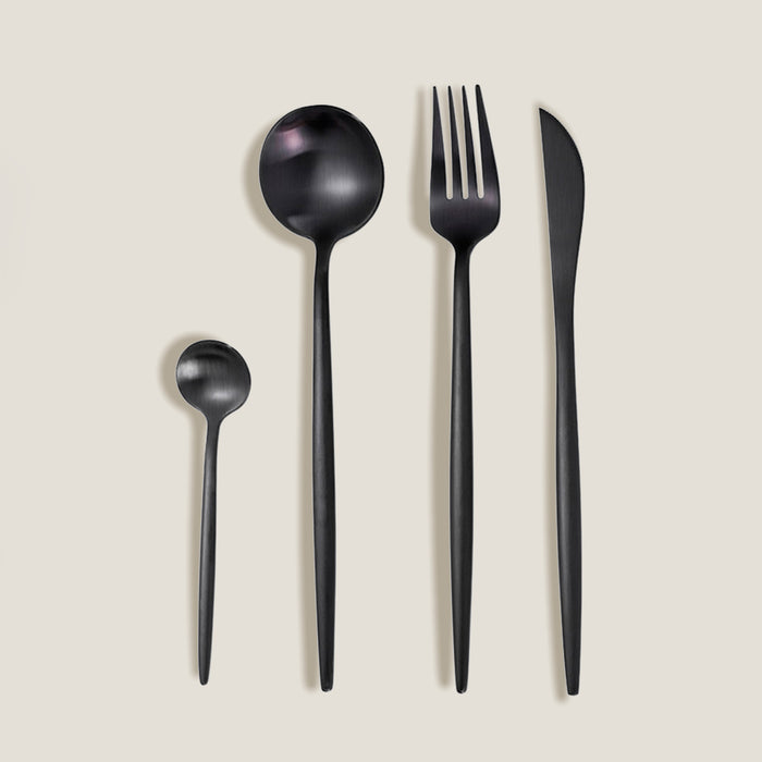 Line Black Cutlery Set