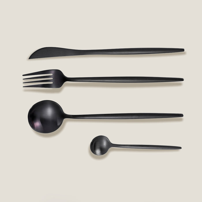 Line Black Cutlery Set