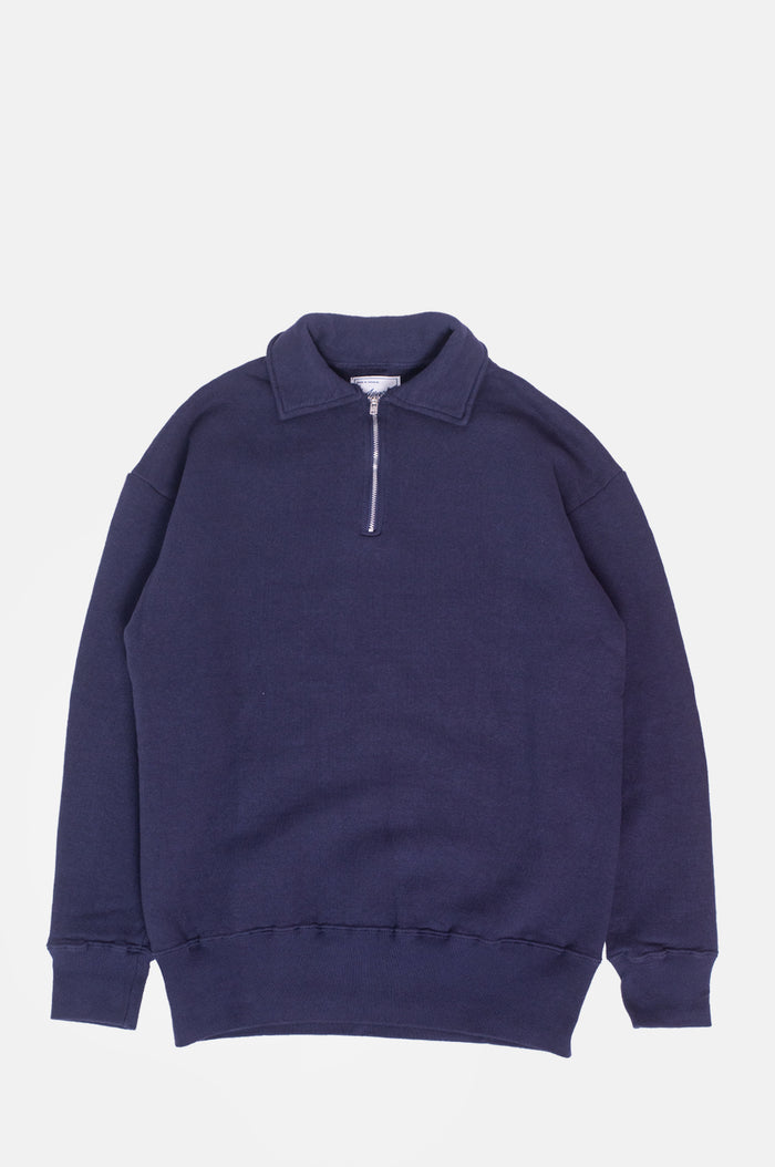 Allevol Loopwheel Quarterzip Sweatshirt Navy.