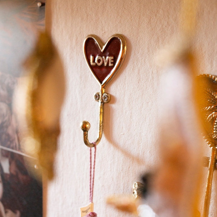 Love Wall Hook - - Recycled Brass