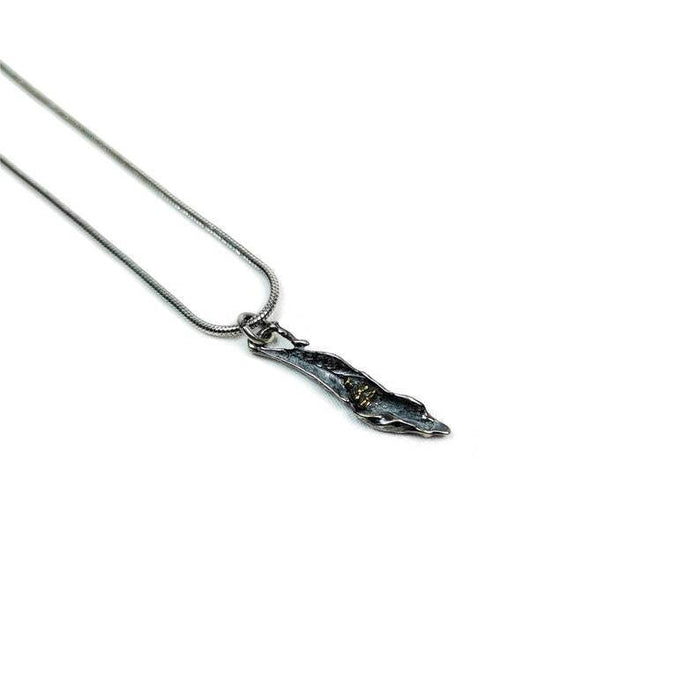 Lucky Charm, Unique Buddha among Leaf,Silver Pendant Amulet - Tibetan Buddhist amulet, front view