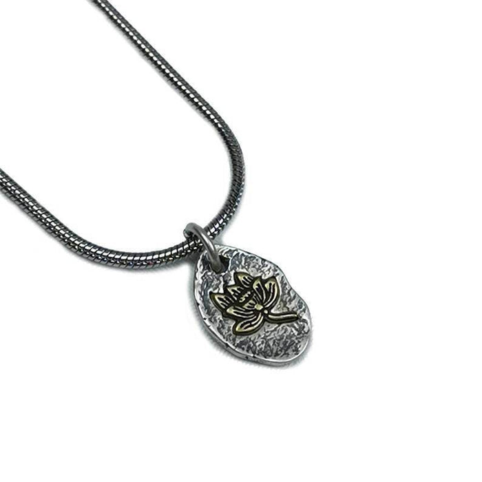 Lucky Charm, Unique Buddhism Lotus,Silver Pendant Amulet - Tibetan Buddhist amulet, view 7