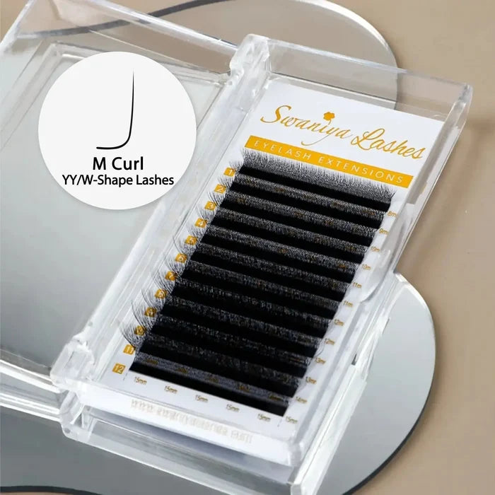 M Curl Lash Extensions YY W Shape 0.07mm | Hooded & Monolid Eyes| Swaniya Lashes