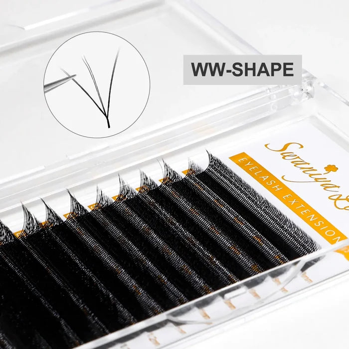 YY W Shape Lash Extensions M curl 0.07mm| Swaniya Lashes