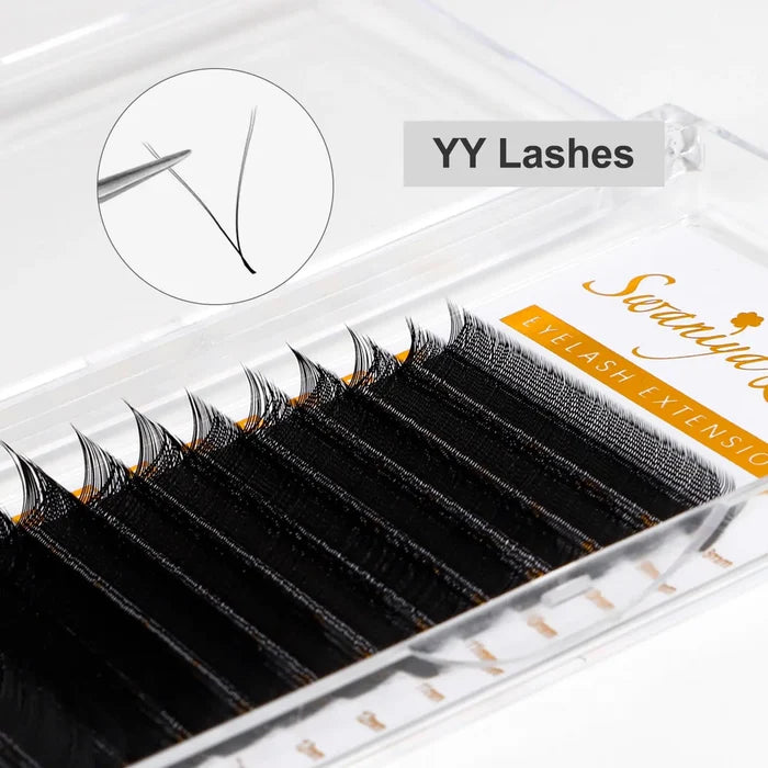 YY W Shape Lash Extensions M curl 0.07mm| Swaniya Lashes