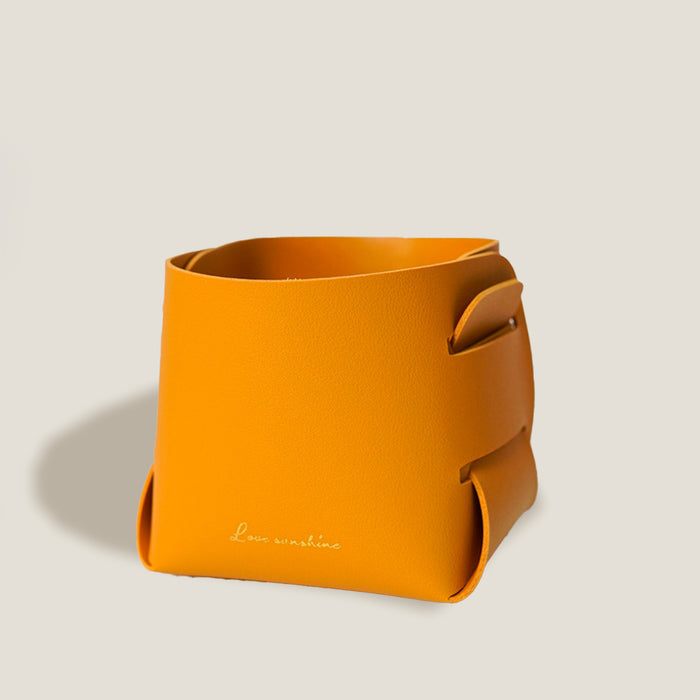 Macaroon Leather Storage Basket