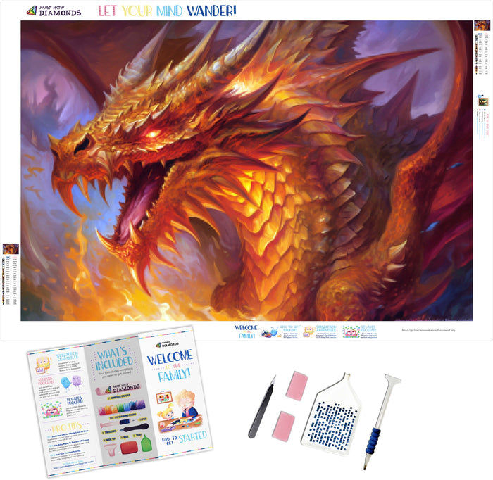 Majestic Dragon Breathing Flames