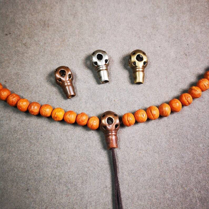 Mala Guru Bead, T-drilled 3-Hole Connector Bead for Prayer Bead,0.87" - Tibetan Buddhist mala beads, front view