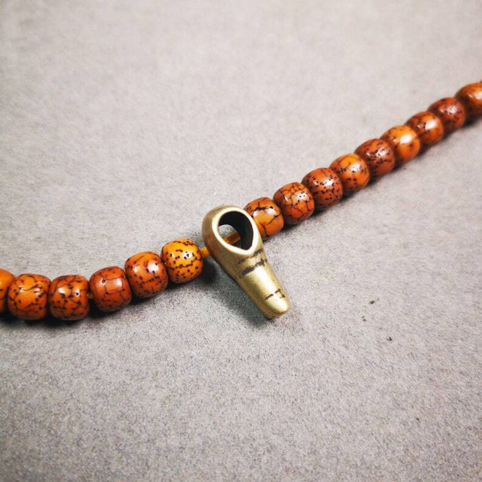 Mala Guru Bead, T-drilled 3-Hole Connector Bead for Prayer Bead,0.8" - Tibetan Buddhist mala beads, view 6