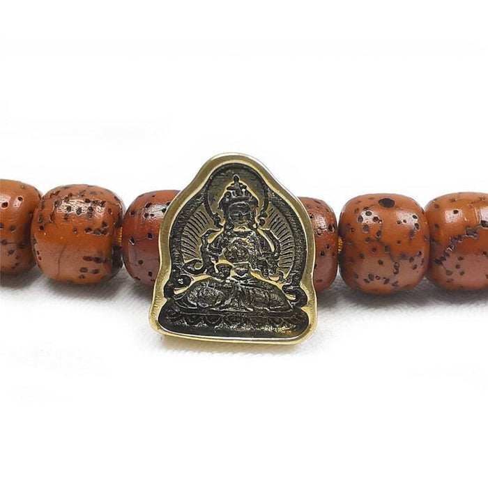 Mala Prayer Beads Pendant,Mini Vajrasattva Tsa Tsa Mold Pendant - Tibetan Buddhist mala beads, front view