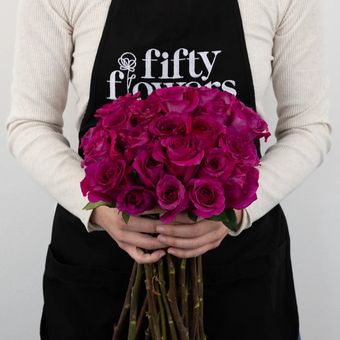 Fuchsia Mamy Garden Rose Apron - Image