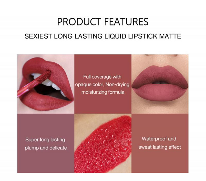 Matte Liquid Lipstick Set – 6 Shades