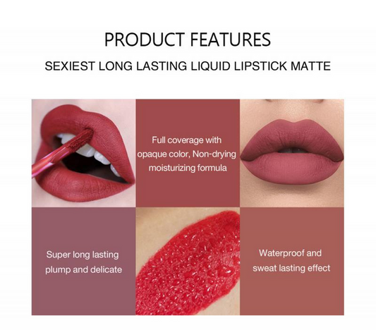 Matte Liquid Lipstick Set – 6 Shades