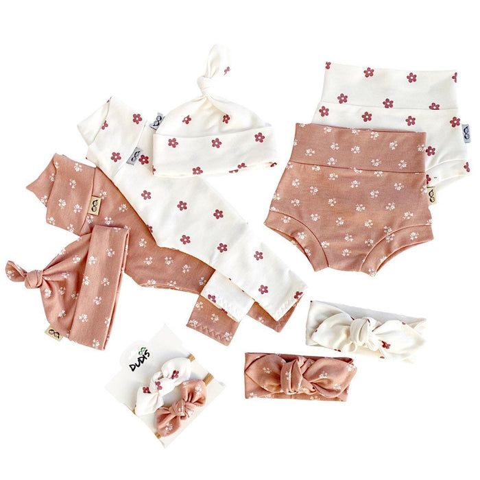 Mauve Ivory Dainty Flower Bummies and/or Headbands