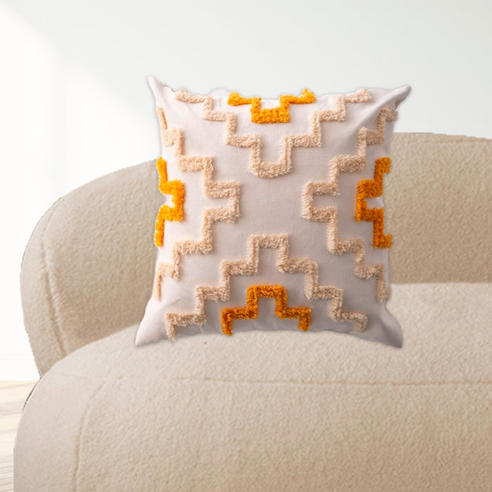 Maze Velvet White Cushion Cover