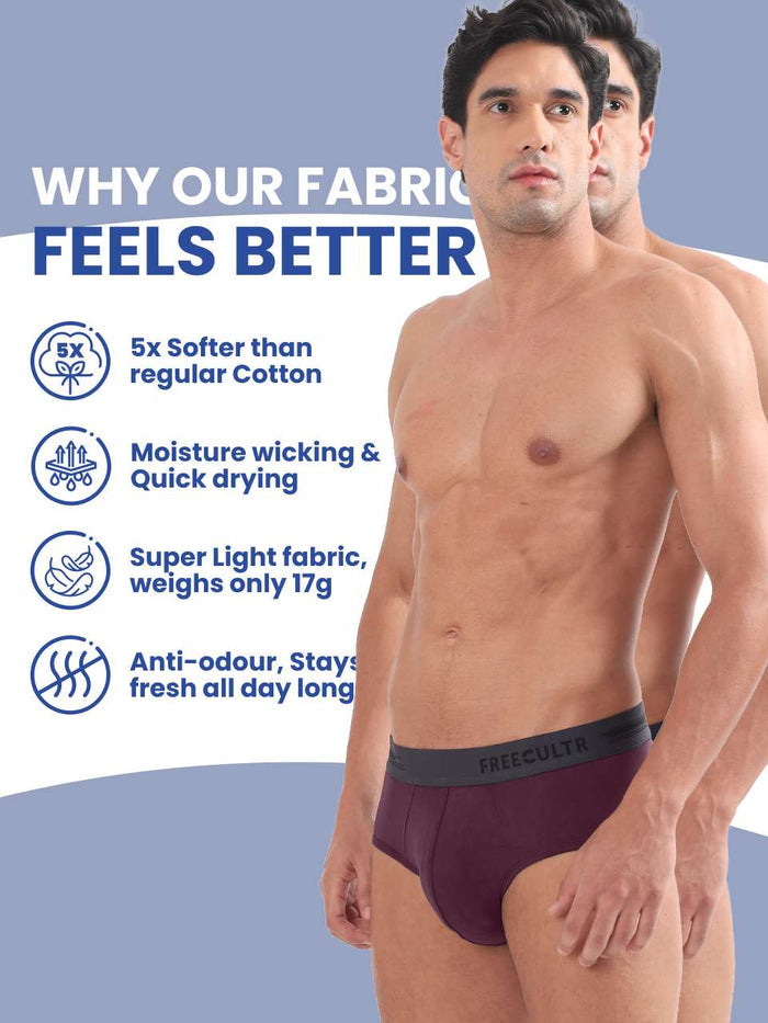 Men's Anti-Bacterial Micro Modal Brief in Contrast Waistband (Pack of 3)