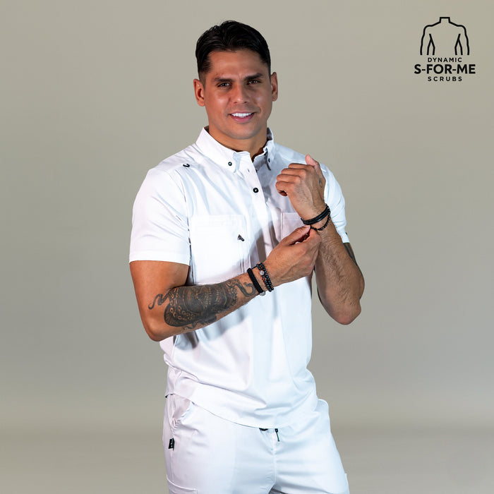 white medical scrubs