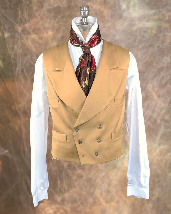 Men's Double Breasted Vest - Tan
