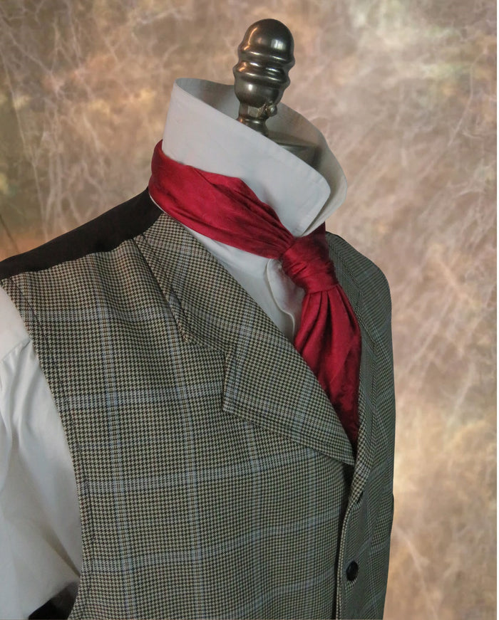 Men's Notch Vest - Black Mini Houndstooth with Sky Blue 699