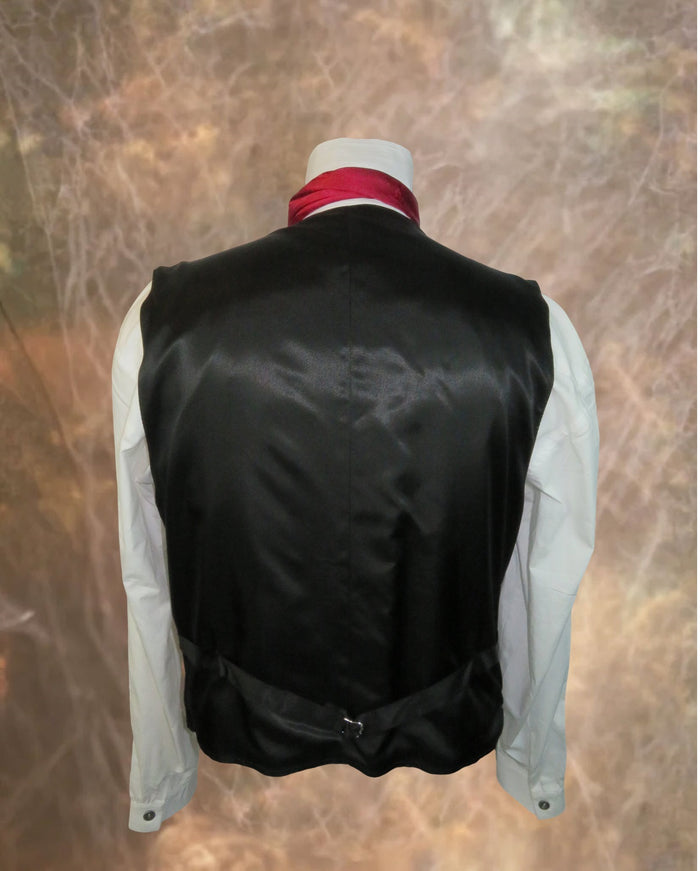 Men's Notch Vest - Black Mini Houndstooth with Sky Blue 699