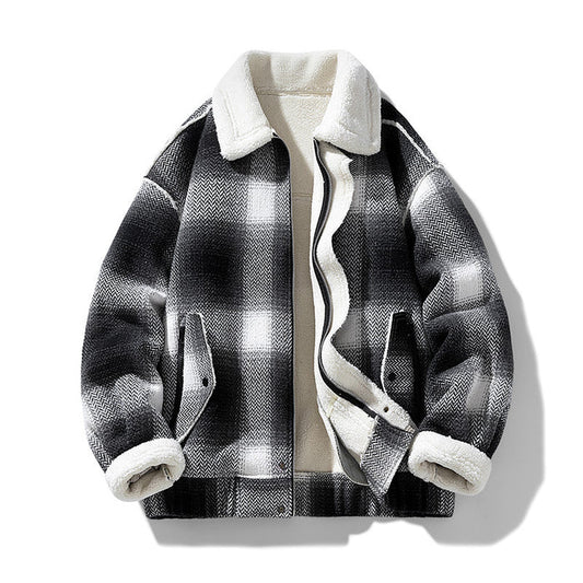 Men's Short Wool Wave Casual Jacket