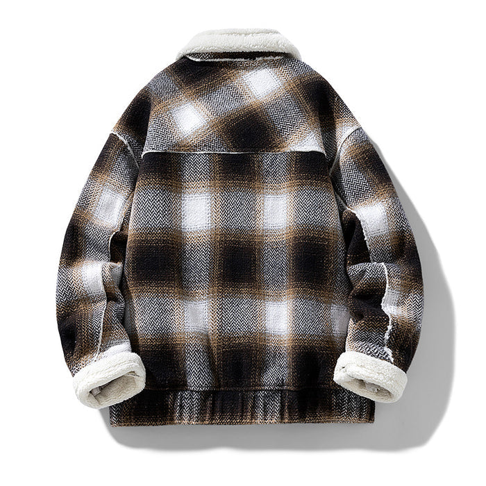 Men's Short Wool Wave Casual Jacket