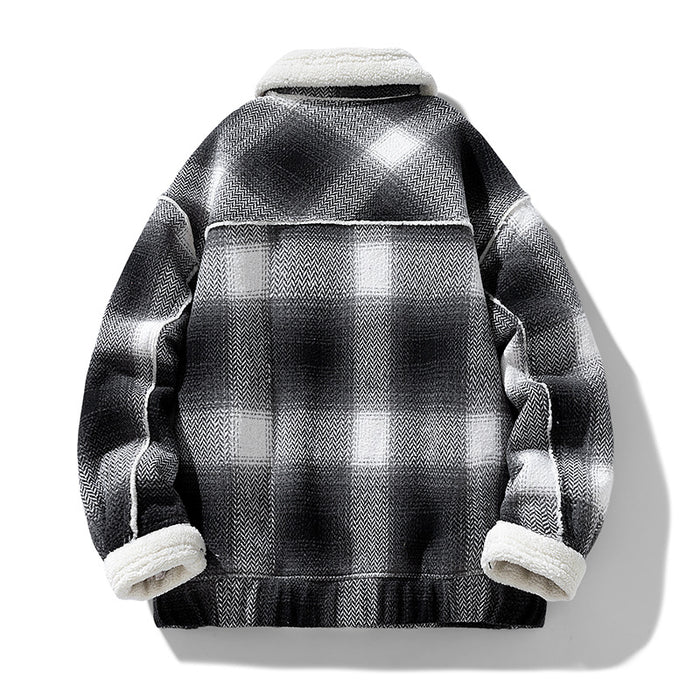 Men's Short Wool Wave Casual Jacket