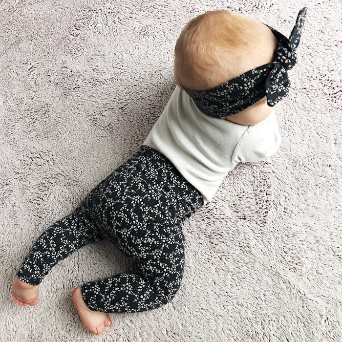 Messy Dots on Charcoal Leggings and/or Headbands
