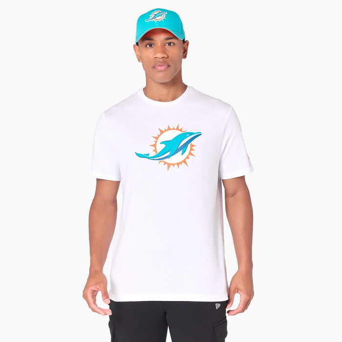 The Male model is wearing Miami Dolphins NFL White T-Shirt 1