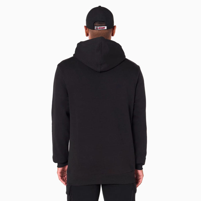 The Male model is wearing Miami Heat NBA Black Pullover Hoodie 6