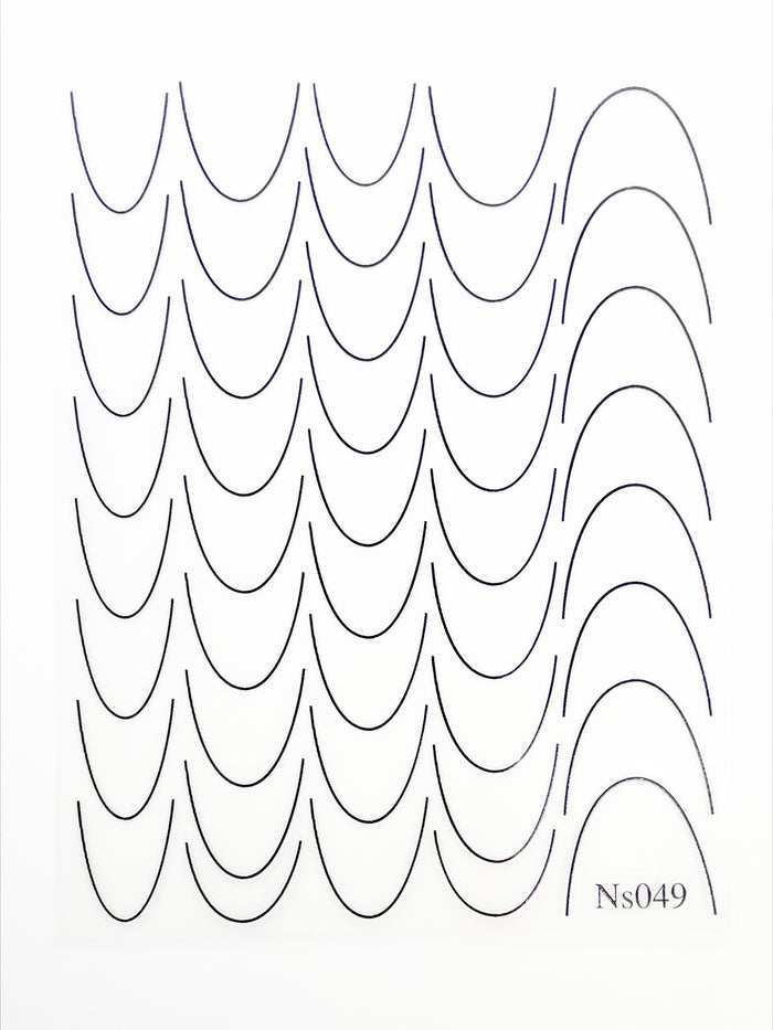 Micro French Lines in Black or White Self Adhesive Decals | Lula Beauty