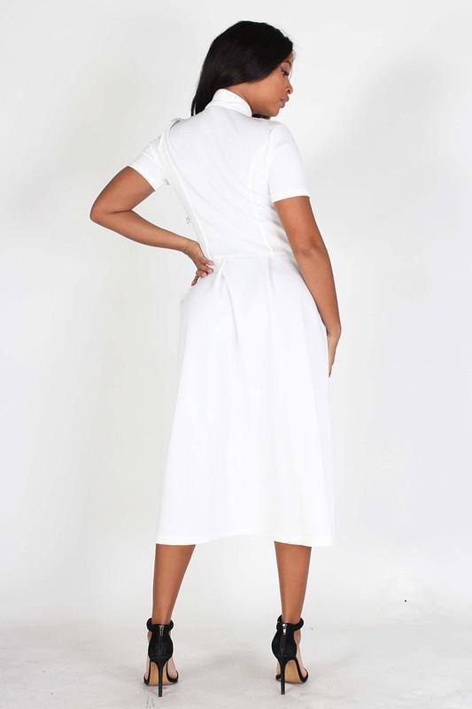 Midi Flare  Dress with Necktie