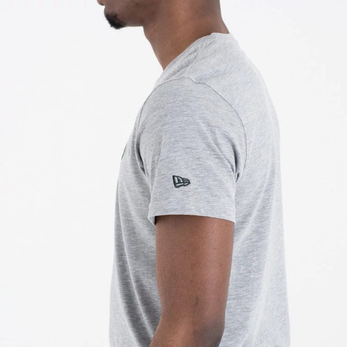 The Male model is wearing Milwaukee Bucks NBA Regular Grey T-Shirt 5