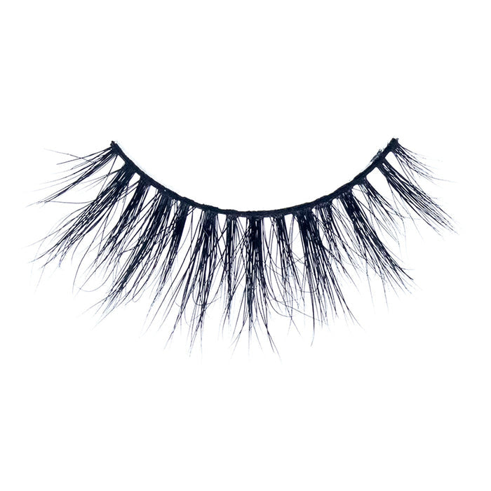 EBIN 3D mink lashes dramatic wispy black false lash with flared crisscross band for volume