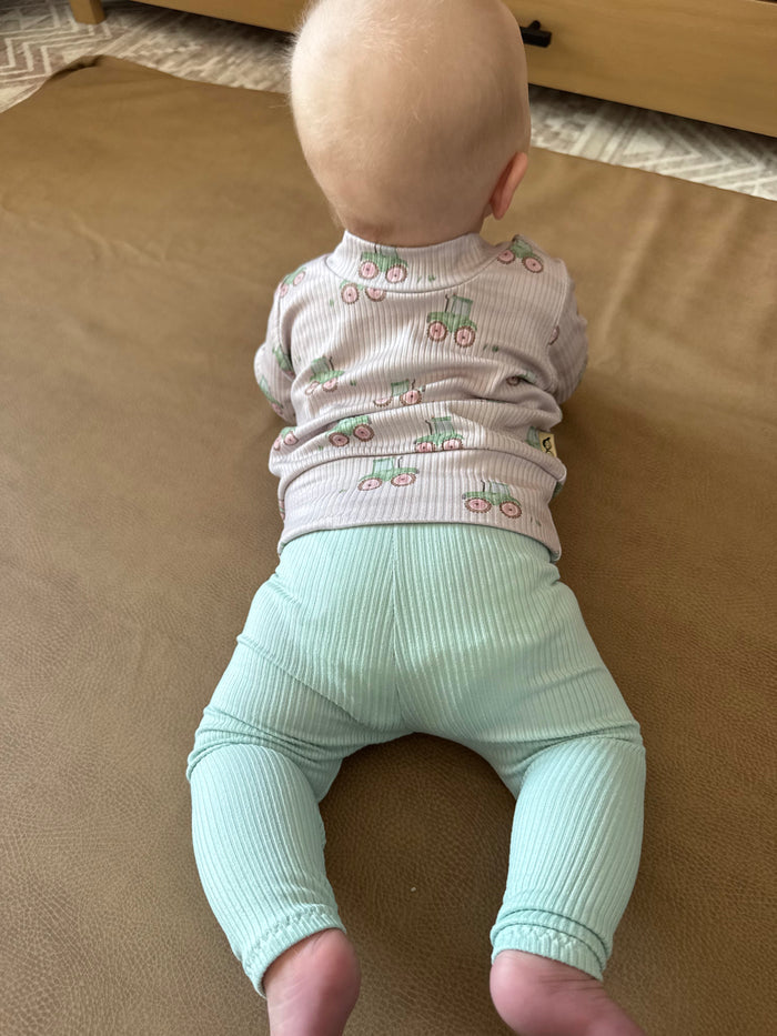 Mint Ribbed Leggings
